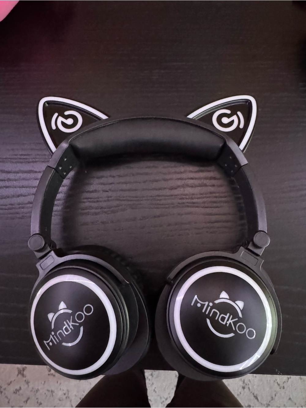 Black Cat Ear Bluetooth AUX LED Headphones